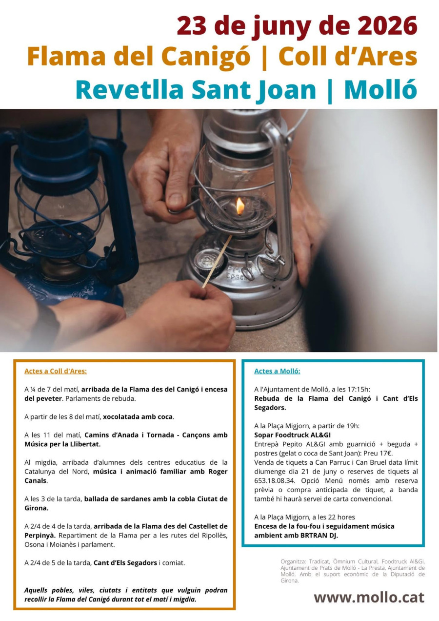 Arribada de la Flama del Canigó a Molló