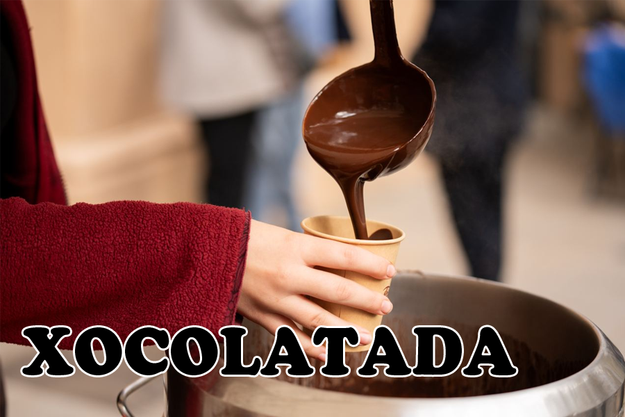 La vila del tió: Venda de xocolata calenta