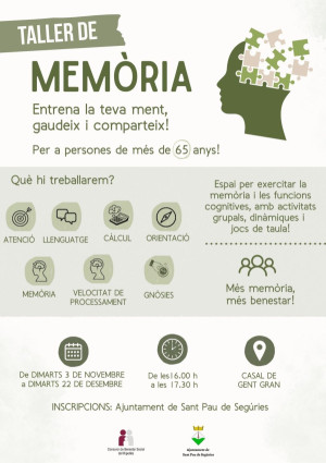 Taller de memòria (+65 anys)