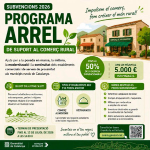 Programa Arrel per incentivar el comerç de proximitat als municipis rurals